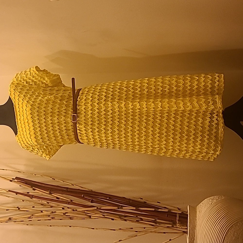 YELLOW, SHORT SLEEVE DRESS, 16W